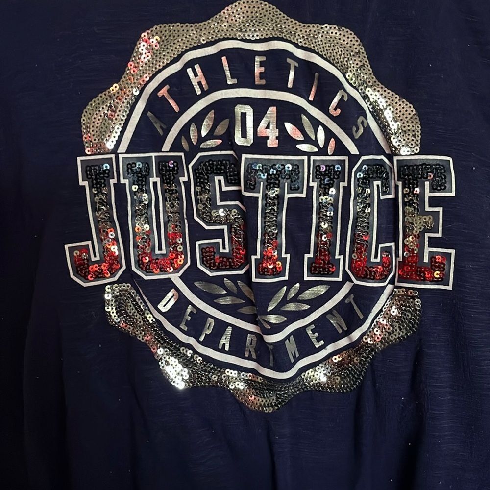 Justice T-Shirt Top Navy Blue-Black-White red size 12